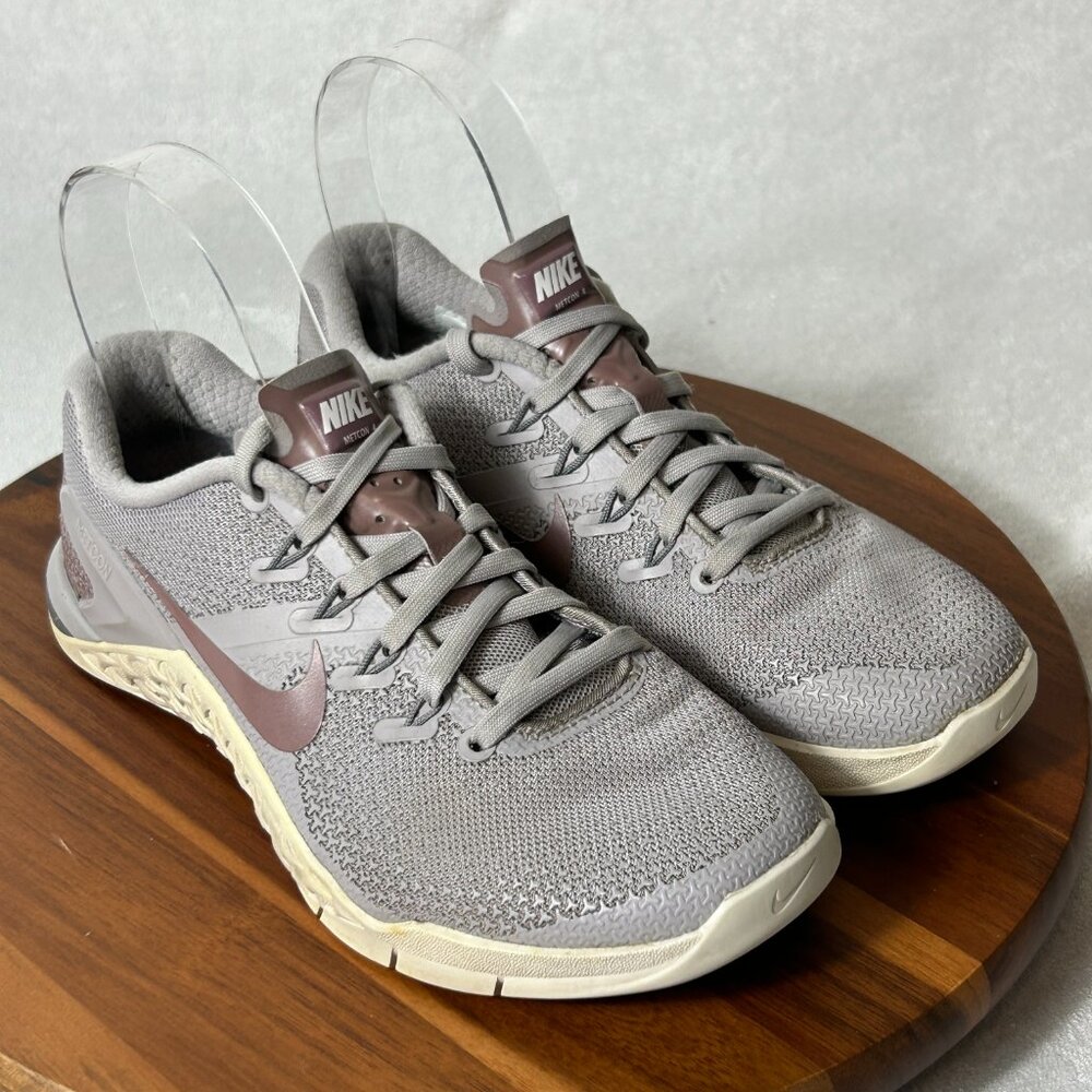 Nike Metcon Gray/Plum Mesh Running Athletic Training Sneakers Shoes Women 5 - Picture 3 of 9